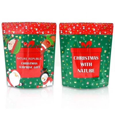 購入 マット透明プラスチック クリスマス スタンドアップ ポケット 匂いがしないスナック 梱包袋 online manufacture