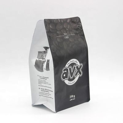 購入 黒いコーヒーバッグ カスタム アルミニウムフィルム コーヒーパッケージ用の平底ポケットバッグ online manufacture
