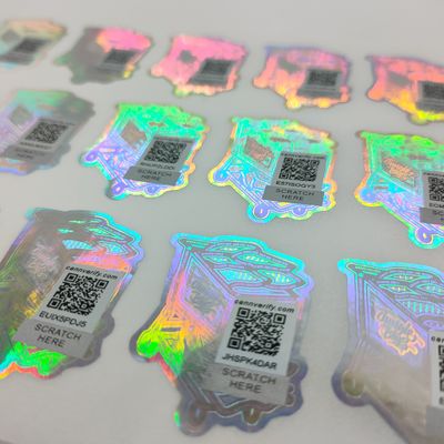 FDA 偽造防止ラベル 80 マイクロン 3D ホログラフィックステッカー PEフィルム